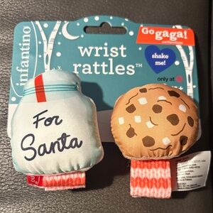 Infantino Go Gaga! Wrist Rattles - Santa and Cookie Design